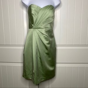 5/$25! David’s Bridal strapless celery green dress size 2